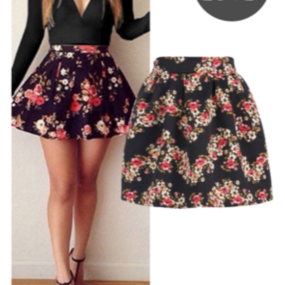 Dresses & Skirts - Floral Print Jacquard Skirt